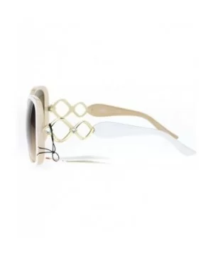 Womens Oversized Rhinestone Bling Arm Diva Butterfly Sunglasses - White Beige Smoke - C512O5HSIAF $7.12 Butterfly