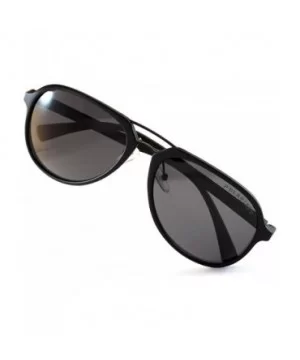 Unisex Double Bridge Polarized Sunglasses - Black/ Black Smoke - CU1858KZNZ3 $6.35 Aviator