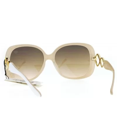 Womens Oversized Rhinestone Bling Arm Diva Butterfly Sunglasses - White Beige Smoke - C512O5HSIAF $7.12 Butterfly