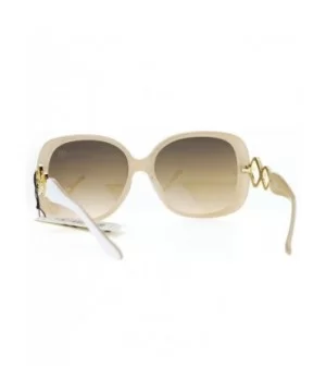 Womens Oversized Rhinestone Bling Arm Diva Butterfly Sunglasses - White Beige Smoke - C512O5HSIAF $7.12 Butterfly