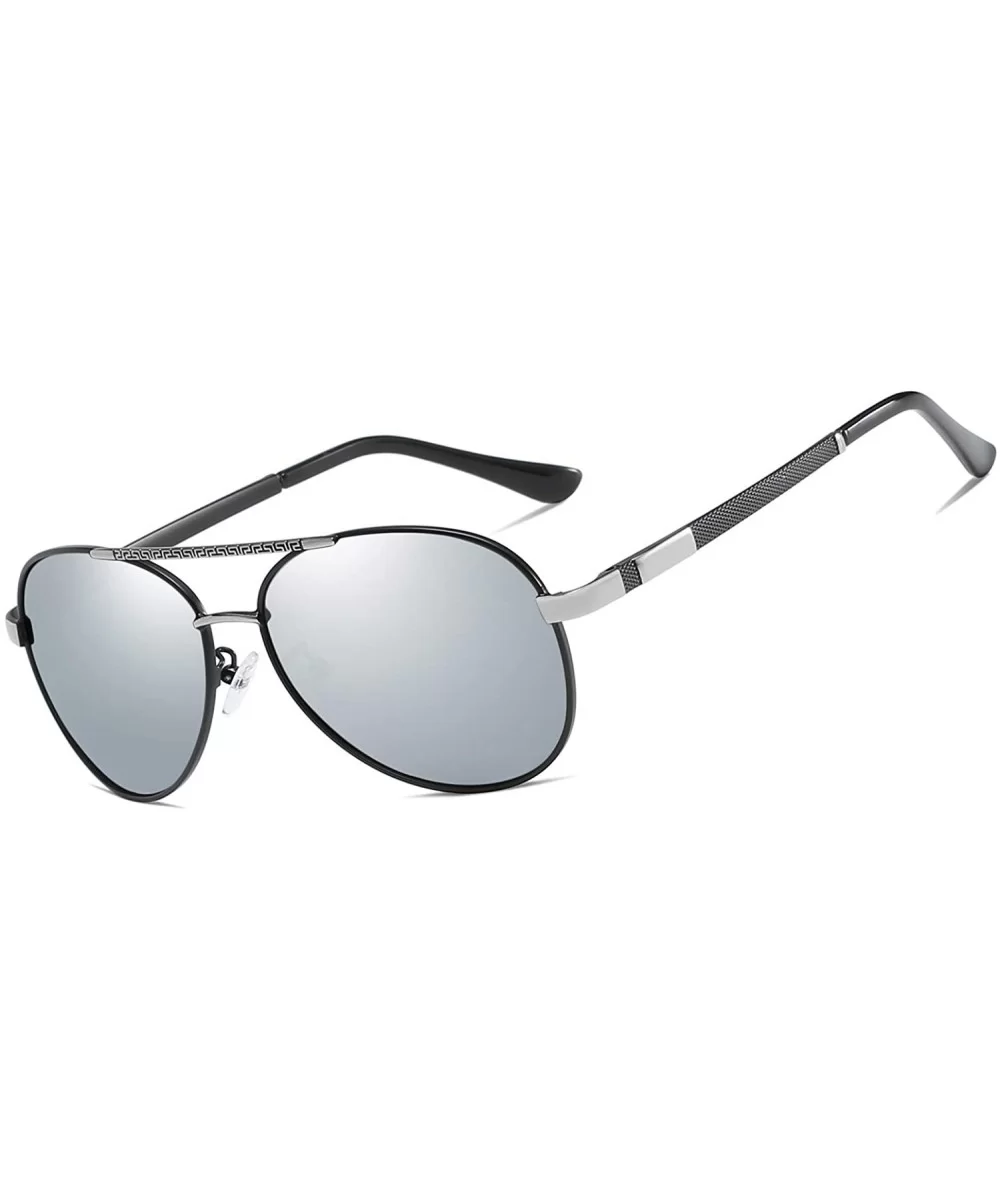 Polarized Avaitor Sunglasses for Men Driving Wayfarer Sun Glasses Women - Silver Silver - C3194Z7EOE6 $8.82 Wayfarer