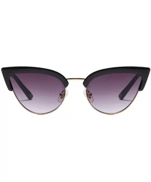 Women's Fashion Resin Cat Eye Half-Frame UV400 Protection Sunglasses - Black Gray - C718W9KHYNN $24.22 Cat Eye