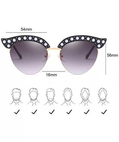 Candy Color Half-frame Style Eyewear Sunglasses for Women Cat Eyes with Case - Brown - CL18DLRXN33 $13.21 Sport