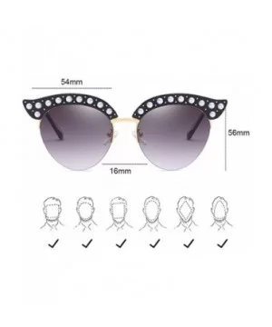 Candy Color Half-frame Style Eyewear Sunglasses for Women Cat Eyes with Case - Brown - CL18DLRXN33 $13.21 Sport