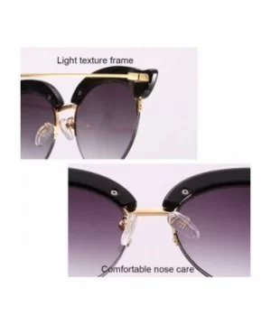 Candy Color Half-frame Style Eyewear Sunglasses for Women Cat Eyes with Case - Brown - CL18DLRXN33 $13.21 Sport