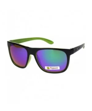 Biohazard Sunglasses Mens Square Sporty Fashion Shades UV 400 - Black Green (Teal Mirror) - C118ZWNMR99 $9.74 Square