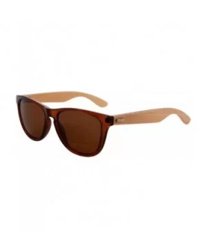 Women's Polarized Wooden Sunglasses UV400 Colorful Flash Mirror Lens-Z6100 - Transparent Brown-bamboo Nature - C518O2HK77G $1...