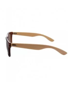 Women's Polarized Wooden Sunglasses UV400 Colorful Flash Mirror Lens-Z6100 - Transparent Brown-bamboo Nature - C518O2HK77G $1...