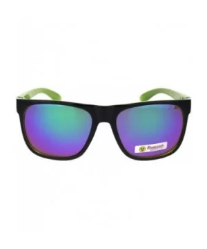 Biohazard Sunglasses Mens Square Sporty Fashion Shades UV 400 - Black Green (Teal Mirror) - C118ZWNMR99 $9.74 Square