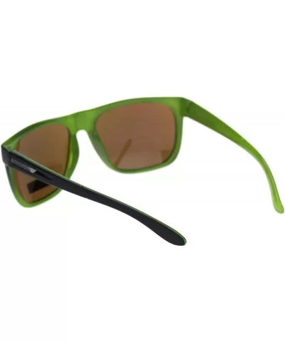 Biohazard Sunglasses Mens Square Sporty Fashion Shades UV 400 - Black Green (Teal Mirror) - C118ZWNMR99 $9.74 Square