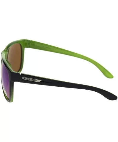 Biohazard Sunglasses Mens Square Sporty Fashion Shades UV 400 - Black Green (Teal Mirror) - C118ZWNMR99 $9.74 Square