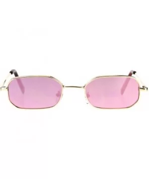 Rectangular Heptagon Shape Sunglasses Small Indie Fashion Shades Mirror Lens - Gold (Pink Mirror) - CN18GG87MU9 $8.91 Rectang...