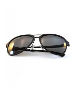 Unisex Double Bridge Polarized Sunglasses - Black/ Black Smoke - CU1858KZNZ3 $6.35 Aviator