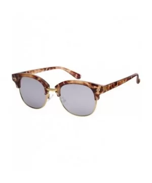 Half Frame Sunglasses with Flat Color Mirrored Lens C2114MR-FLREV - Demi - C5129ZD1G11 $4.98 Semi-rimless