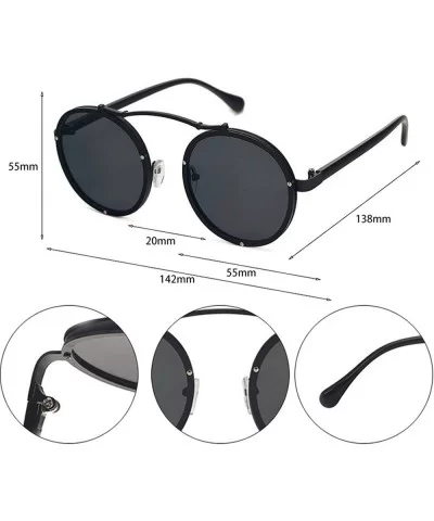 Popular Women Round Sunglasses Brand Designer Vintage Men Matte Frame Sun Glasses UV400 - Golden Pink - CE197Y7EI7Q $31.62 Round