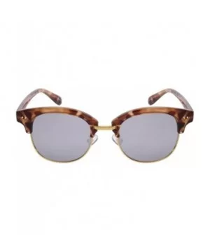 Half Frame Sunglasses with Flat Color Mirrored Lens C2114MR-FLREV - Demi - C5129ZD1G11 $4.98 Semi-rimless