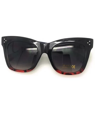 Vintage Women Butterfly Sunglasses Designer Luxury Square Oversized Flat Lens - Black/Tortoise - CD18WDK7O04 $5.54 Square