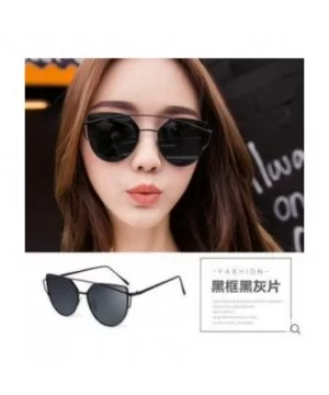 Cat Eye Women Sunglasses Women Brand Design Mirror Flat Rose Gold Vintage 1 - Silver Blue Lens - C318XE0CLY6 $6.16 Cat Eye