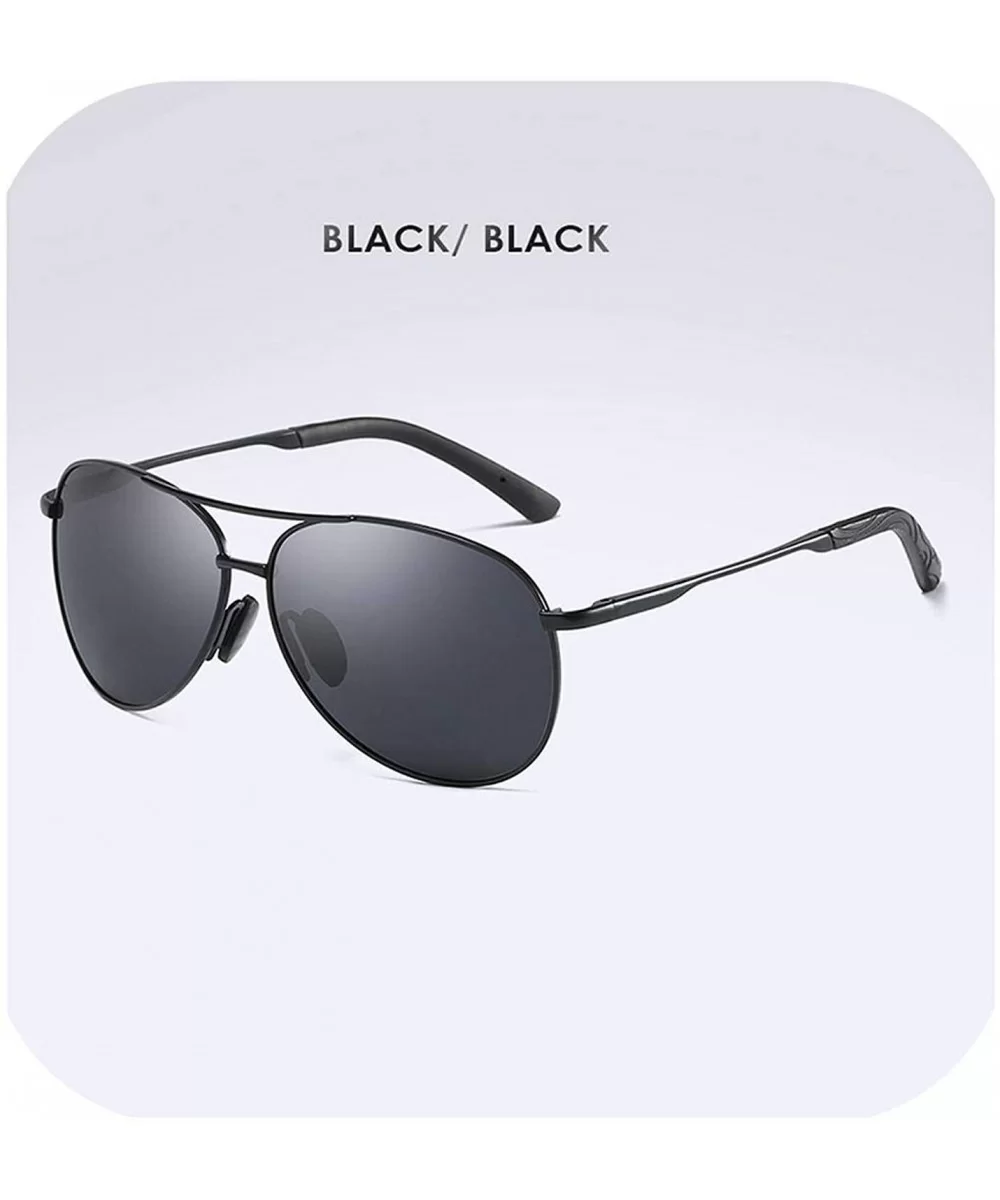 New Polarized Men Sunglasses Classic Pilot Driving Sun Glasses Metal Frame Mirror Lens Men/Women - Black Black - CM197Y7RCQM ...