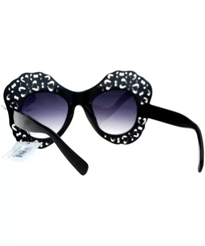 Womens Diecut Lace Plastic Butterfly Mask Sunglasses - Black Smoke - C512DI9C8TR $6.56 Butterfly