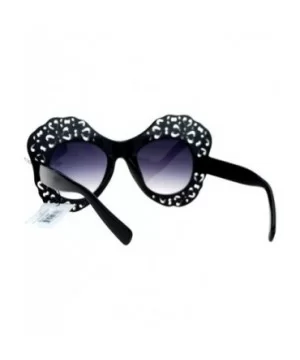 Womens Diecut Lace Plastic Butterfly Mask Sunglasses - Black Smoke - C512DI9C8TR $6.56 Butterfly