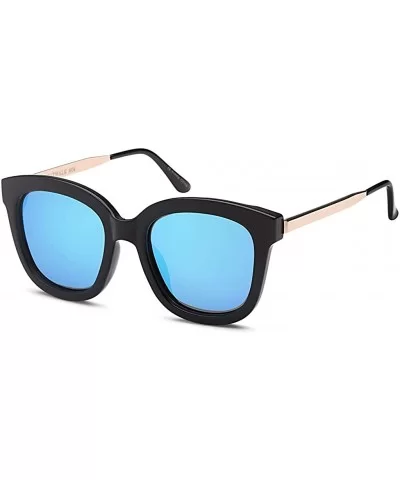 UV400 Womens Round CatEye Sunglasses with Design Fashion Frame and Flash Lens Option - CT18EY0M0U9 $7.20 Square