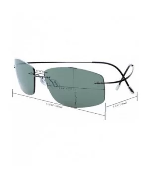 Rimless Titanium Frame Polarized Sunglasses - Black / Green Lens - CW11XZU3TMF $41.30 Aviator