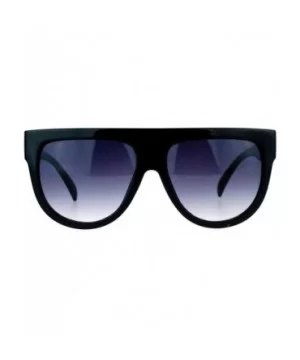 Retro Oversized Flat Top Mafia Mobster Thick Plastic Fashion Sunglasses - Black - CR1260I0UBB $8.12 Oversized