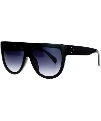 Retro Oversized Flat Top Mafia Mobster Thick Plastic Fashion Sunglasses - Black - CR1260I0UBB $8.12 Oversized