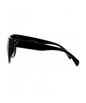 Retro Oversized Flat Top Mafia Mobster Thick Plastic Fashion Sunglasses - Black - CR1260I0UBB $8.12 Oversized