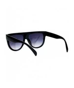 Retro Oversized Flat Top Mafia Mobster Thick Plastic Fashion Sunglasses - Black - CR1260I0UBB $8.12 Oversized