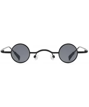 Chic Round Hip-Hop Square Metal Small Frame Clear Color Lens Sunglasses UV400 - Black - CI18X6MWUM5 $7.75 Round