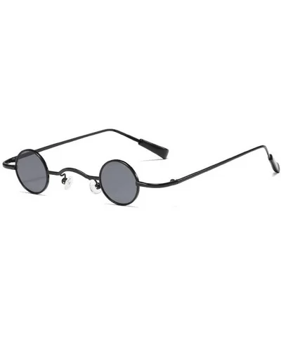 Chic Round Hip-Hop Square Metal Small Frame Clear Color Lens Sunglasses UV400 - Black - CI18X6MWUM5 $7.75 Round