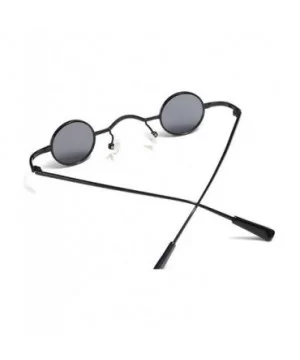 Chic Round Hip-Hop Square Metal Small Frame Clear Color Lens Sunglasses UV400 - Black - CI18X6MWUM5 $7.75 Round