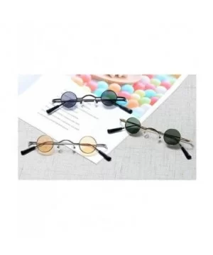 Chic Round Hip-Hop Square Metal Small Frame Clear Color Lens Sunglasses UV400 - Black - CI18X6MWUM5 $7.75 Round