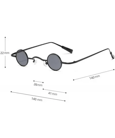 Chic Round Hip-Hop Square Metal Small Frame Clear Color Lens Sunglasses UV400 - Black - CI18X6MWUM5 $7.75 Round