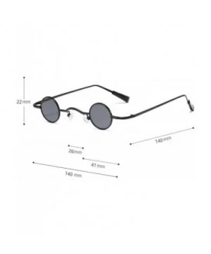 Chic Round Hip-Hop Square Metal Small Frame Clear Color Lens Sunglasses UV400 - Black - CI18X6MWUM5 $7.75 Round