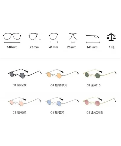 Chic Round Hip-Hop Square Metal Small Frame Clear Color Lens Sunglasses UV400 - Black - CI18X6MWUM5 $7.75 Round