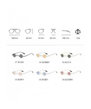 Chic Round Hip-Hop Square Metal Small Frame Clear Color Lens Sunglasses UV400 - Black - CI18X6MWUM5 $7.75 Round