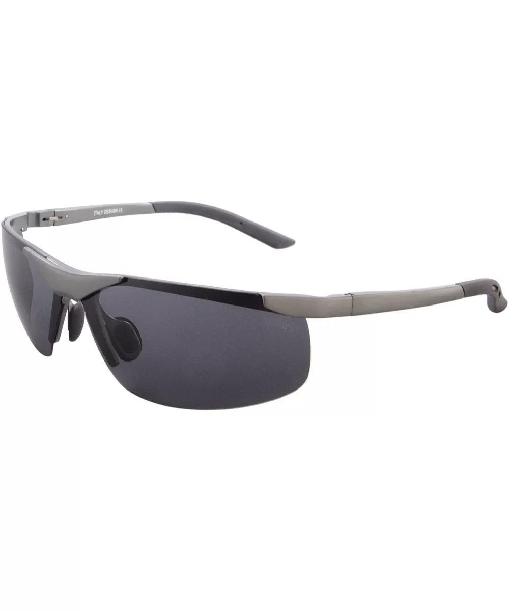 Polarized Sunglasses Men's Sports Eyewear with UV400 Protection Outdoor Goggles-8125 - Gun - CG189QK35DO $11.21 Aviator