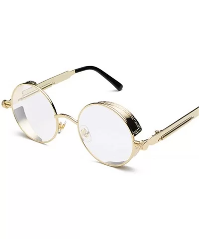 Round Steampunk Sunglasses Men Women Luxury Eyewear Mirror Punk Sun Glasses Vintage Eyeglasses - C6 - CD197Y7QWT8 $15.40 Round