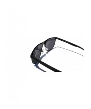 SIMPLE Flat Top Squared Style Men's Designer Fashion Sunglasses - Black - CX18ZCOG3Y6 $10.05 Square