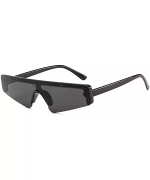 Unisex Men Women Slender Square Small Frame Sunglasses Retro Fashion Sunglasses - Black - CC18TCDOO5E $5.76 Goggle