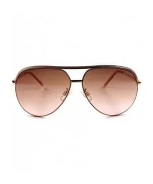 High-End Slick Designer Stylish Mens Womens Air Force Style Sunglasses - Brown - CO18XD9373R $5.59 Aviator