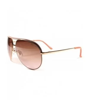 High-End Slick Designer Stylish Mens Womens Air Force Style Sunglasses - Brown - CO18XD9373R $5.59 Aviator