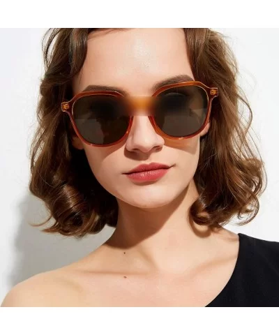 Summer Eyeglasses Fashion Transparent Orange Square Sunglasses Women Trendy Sun Glasses Vintage Men Shades - CT197A3768S $32....