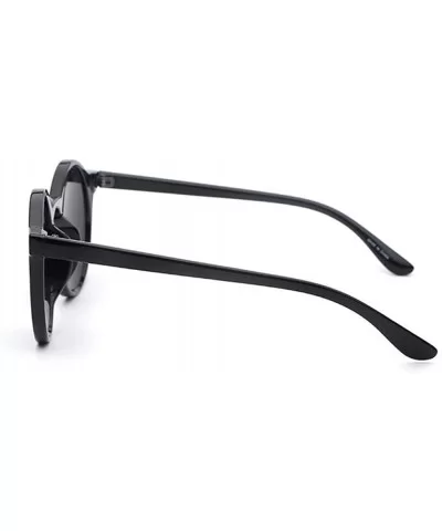 Women Fashion Oversized Round UV400 Sunglasses Sun Glasses Eyewear - Black - CM182OS4R8S $5.13 Rimless