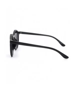 Women Fashion Oversized Round UV400 Sunglasses Sun Glasses Eyewear - Black - CM182OS4R8S $5.13 Rimless