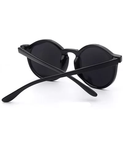 Women Fashion Oversized Round UV400 Sunglasses Sun Glasses Eyewear - Black - CM182OS4R8S $5.13 Rimless