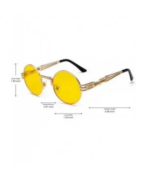 Vintage Round Metal Frame Glasses Steampunk Sunglasses for Men or Women234 - Yellow-golden - CU185TLGI4N $7.70 Round